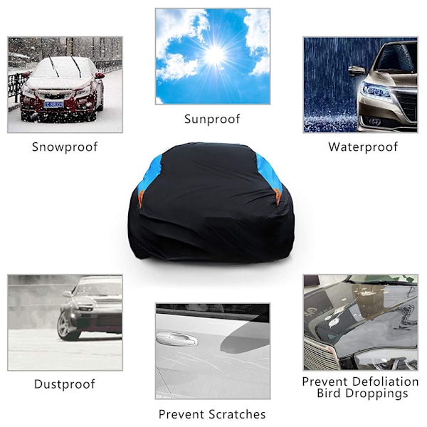 Bilöverdrag för bilar, väderbeständigt, vattentätt, universellt passform för sedan, Chevy Camaro, Ford Mustang, Kia Stinger, Nissan Maxima, Buick Regal etc.