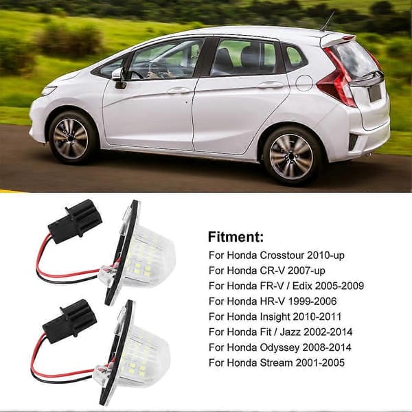 2pcs 18 LED Left&Right Car License Plate Light for Honda Fit / Jazz 2002-2014 [db]