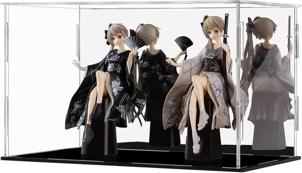 Akryl displayboks gennemsigtig akryl bordplade display terning til samleobjekter - Sort, 25x15x15cm (9,8x5,9x5,9in)