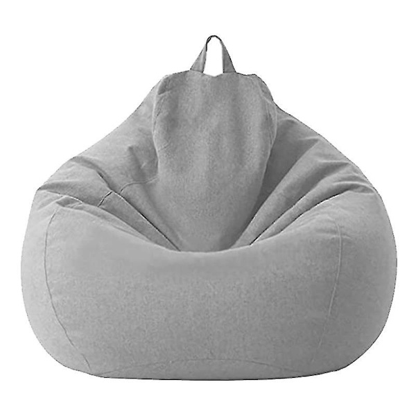 Lazy Sofa Betræk Ufyldt Linned Recliner Puff Sofa Tatami Sofa Betræk Husholdningsartikler Lysegrå