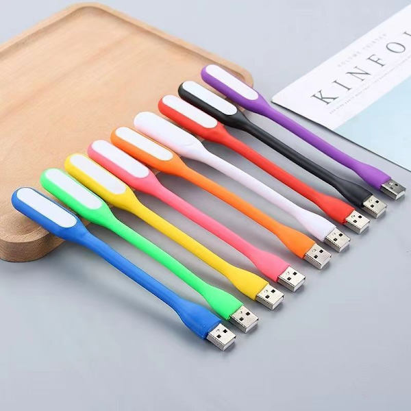 10 stk Foldbare USB LED Lys med tilfældige farver - Super Lyse, Mini, Bærbare, Fleksible Boglys til Læsning, Mobil Strøm, Computer, Laptop