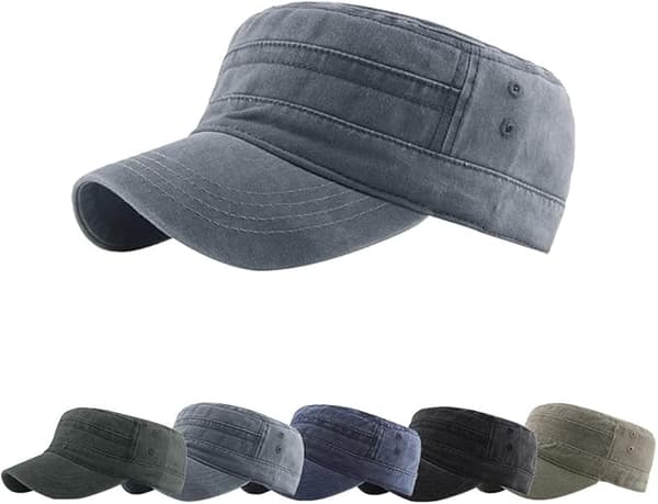 Militær Caps for Menn og Kvinner Klassiske Justerbare Slitte Hatter Unisex Bomull Robust Solid Visir Baseballcaps Sol Vandrehatt Grå grey