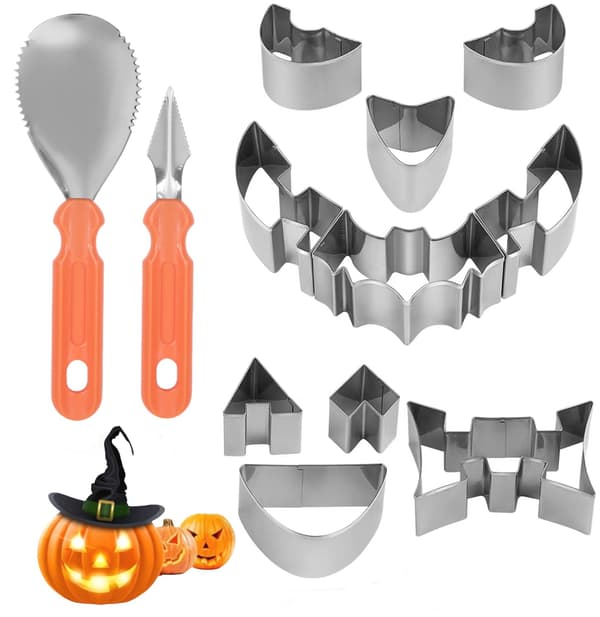 12 st Halloween Pumpa Skärverktyg, Rostfritt Stål Pumpa