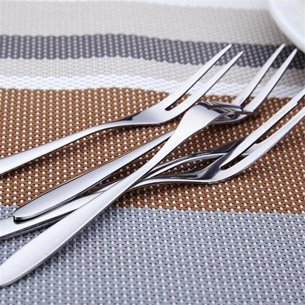 4 stk. frugtgaffel i rustfrit stål, guld, kagedessertgafler, søde minigaffel, brugt til kage i fest, sneglegaffel, køkkenredskab