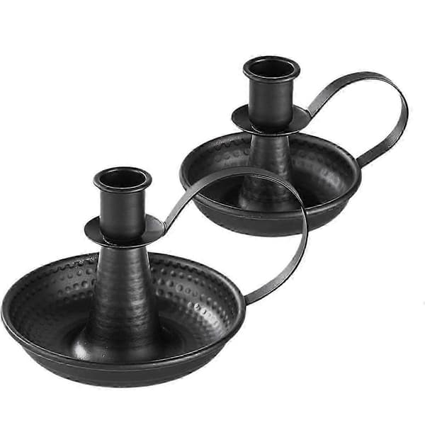 Pillar Candle Holders, with Handle, Tapered Candle Holders for Candlesticks, for Fireplace Party 2-Pack