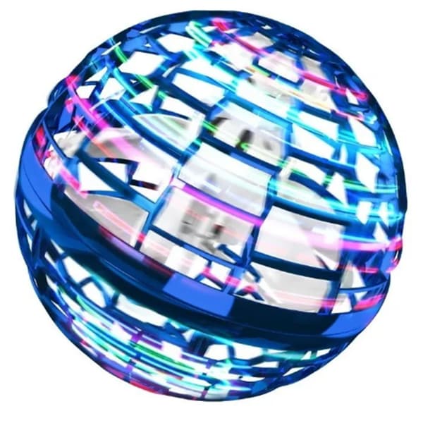{hw} USB Charging Intelligent Sensor Flying Ball Toy Colorful Light Rotating Globe Blue