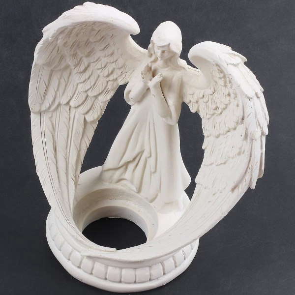 Kreative harpiks engelfigurer Elektronisk lysestake Håndverk Home Decor Angel Miniatyr stearinlys Hold