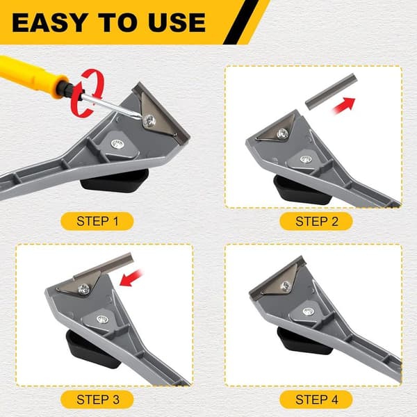 Carbide Scraper with Replaceable Blades, Soft Grip, Wood Scraper for Removing Paint, Glue, Mortar and Varnish