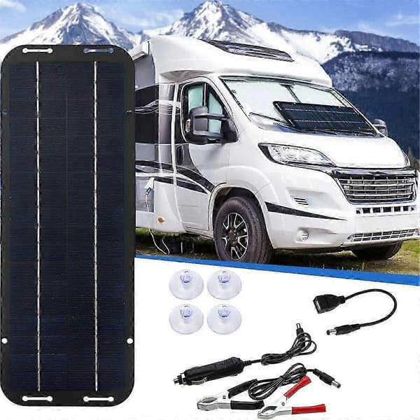 10W Solcellepanel Kit 12V Vanntett Solcelle Vedlikeholdslader Bærbar Solcellelader Bilbatterilader