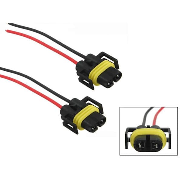 H8 H11 (H9) xenon / led / halogen stik sokkel 2-pak Sort