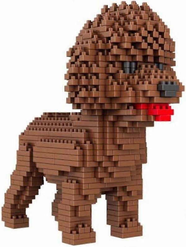 950 dele. Puddel eller puddelhund. Figur til at samle med nanoblock