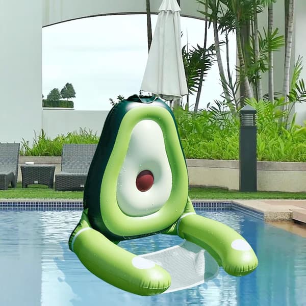 Inflatable Floating Chairs, Cute Floating Pool Chairs with Fun Avocado and Pineapple Patterns, Perfect for Summer, Beaches, Lakes, and Pools.