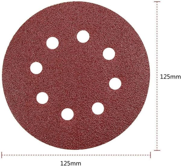 125 mm slippapper - 20 st slippapper, excenterslippapper sandpapper 8 hål 400 korn excenterslipning