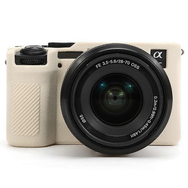 i0s Textured Case for Sony A7C II A7CR, Scratch-Resistant Silicone Protective O6p Camera Cover - Beige
