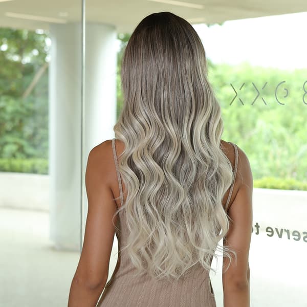 Women's Wig Long Natural Wavy Wigs with Bangs