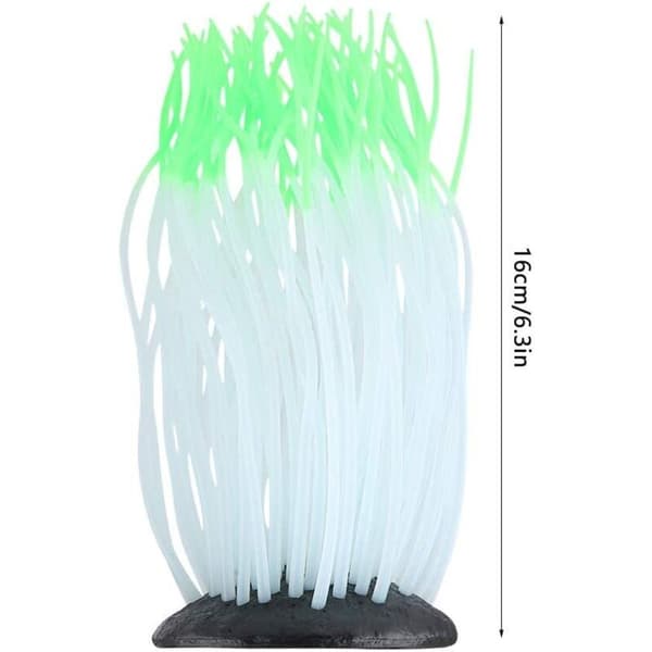 Akvarium Kunstig Silikon Sjøanemone Dekorasjon, Simulering Sjødekorasjon Korall Dekorasjon Akvarium Silikonmateriale (Grønn)