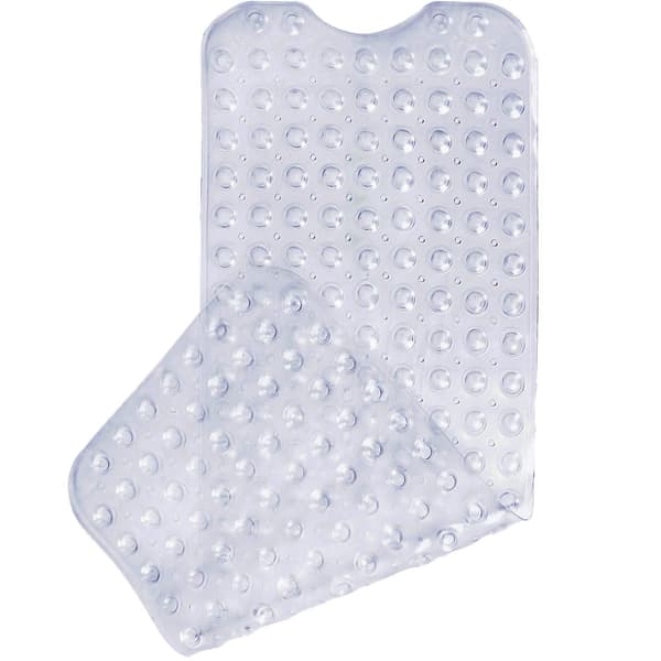 Halkfri badrumsmatta 100x40cm Extra lång badrumsmatta (Transparent vit)
