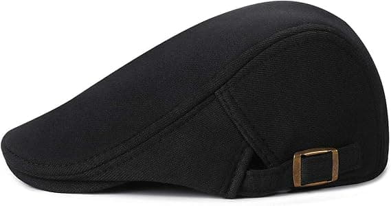 Basker caps herre justerbar flat vintage Lvy hatt (svart)