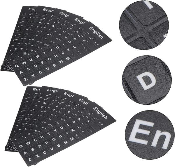 Keyboard Stickers for Laptops 10 pcs Universal Computer Protection Multilingual Layout Easy to Apply Clean the Keyboard