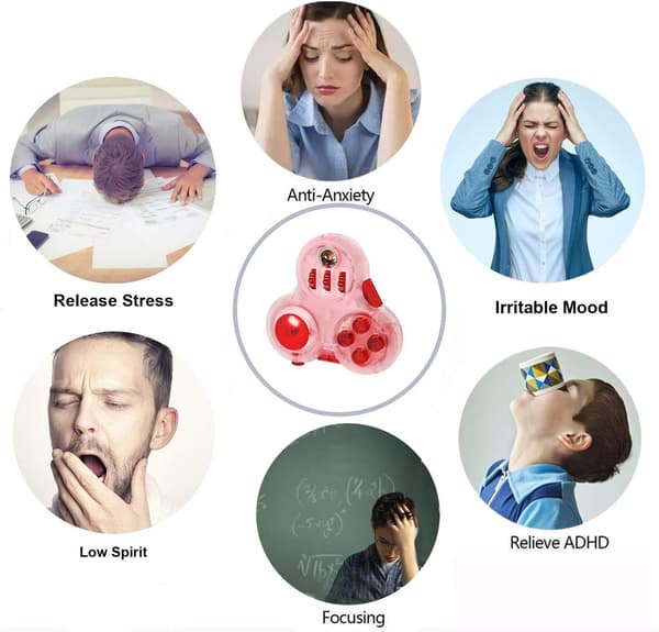 11 Funksjon Fidget Spinner - Stresslindring for ADHD/Autisme - Alle Aldre Rød