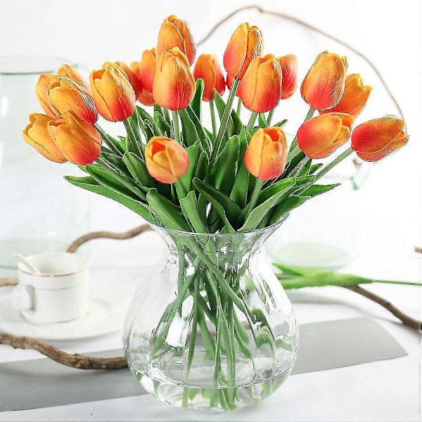 Latex Artificial Tulips, 20-Pack, Artificial Flowers for Wedding Bouquets