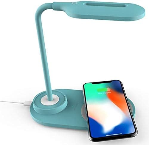 Desk Lamp Multifunctional Lamp Wireless Charger Desk Table LED Panel Wireless Fast Charging Bedroom Blue Blue