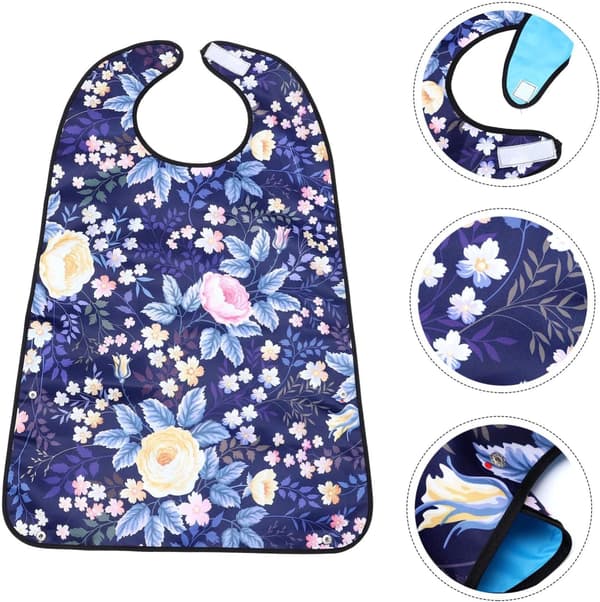 1 stk. hagesmæk til voksne, ældre, vandtæt spiseforklæde (mørkeblå)