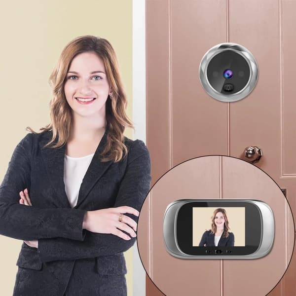 Electronic Door Viewer with 2.8\" Screen, Smart Door Viewer Camera for Home Security, 90° Wide-Angle Lens, (Silver)