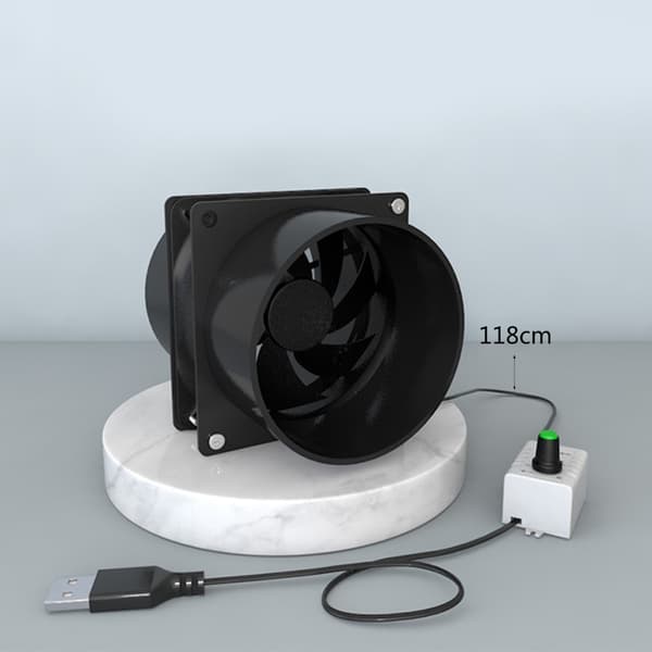 USB-justerbar hastigheds-lodderøgsuger ESD-røgsuger blæser rørkanal udstødningsventilator med 1/3/6M rørventilationsventilator