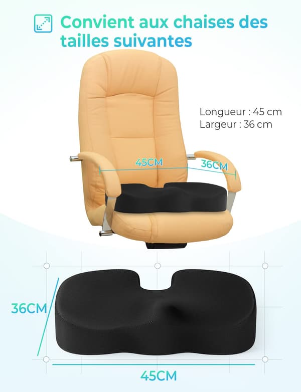 Svaneformet Memory Foam Sittepute Ergonomisk Pute for Kontor Bil Rullestol