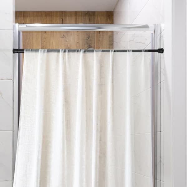 2pcs Adjustable Tension Rod Extendable Clothes Rail Iron Curtain Rod Rust-Resistant Elegant