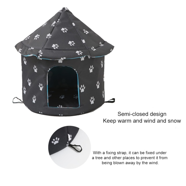 Udendørs kattehus, vejrbestandige huse til små hunde, sød kæledyrshytte til indendørs hunde, (traditionel, medium jurte) 35 cm
