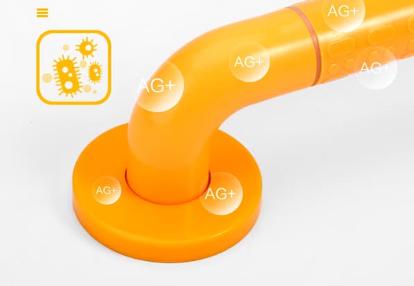 Gul Grabbar 40 cm badekarhåndtak for baderom i rustfritt stål