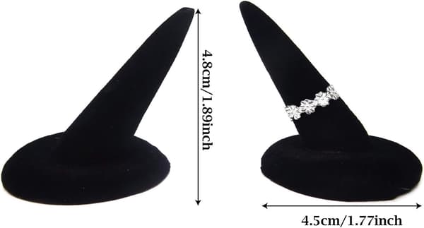 2 st svart sammet fingerring display stativ arrangör - 2 st svart