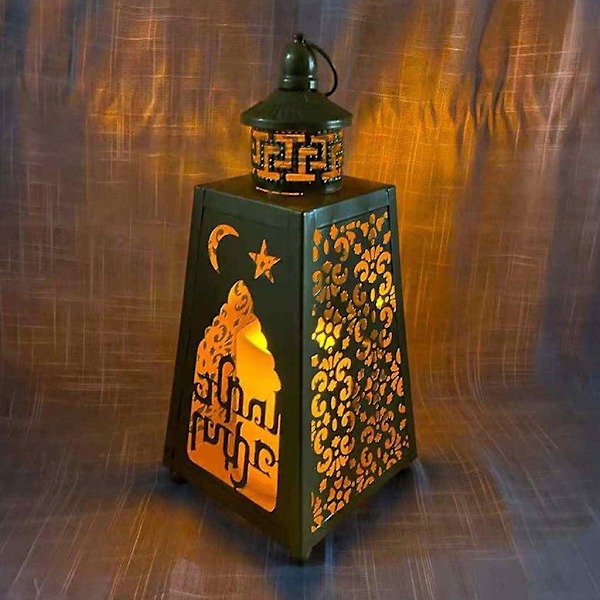Hult Led Lys Bordpynt Måne Stjerne Landskab Lys Ornament Stil 3