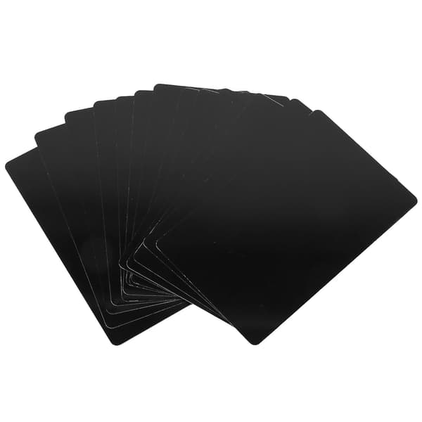 100 stk. sorte visitkort i aluminium, der kan graveres, blanke, 0,22 mm tykke