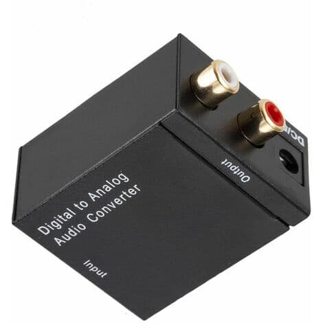 Digital til Analog Lydkonverter Optisk til RCA Lyd Switch Box Toslink Koaksial AV Switch Vælgerboks, Sort