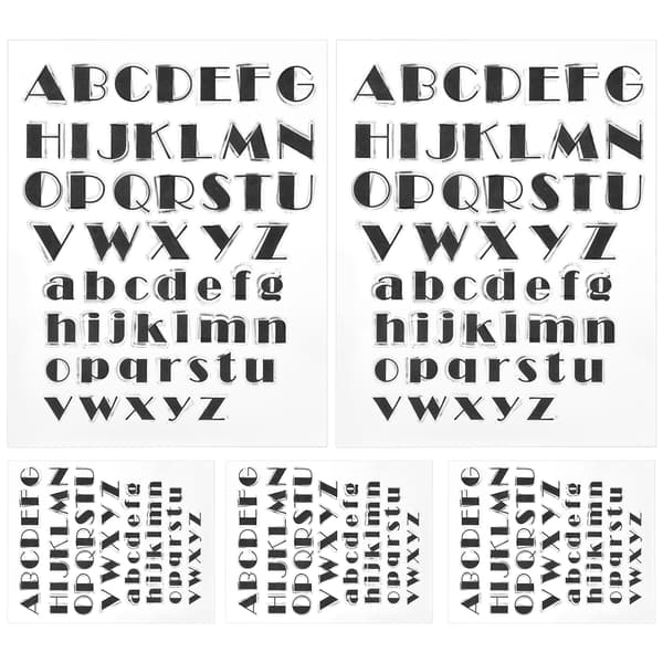5 Pcs Transparent TPR DIY Journal Scrapbooking Alphabet Rubber Stamps Set 52 Uppercase Lowercase