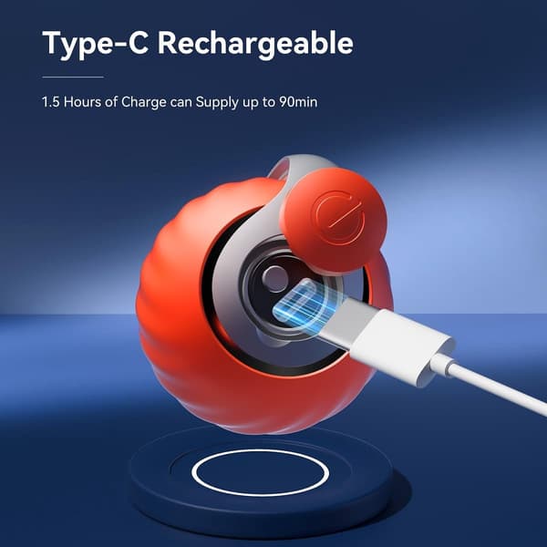 Cat Toy - Interactive Cat Toy Automatic Rolling Ball for Cats and Small Dogs with 2 Modes - Cat Toy - USB Rechargeable - Orange