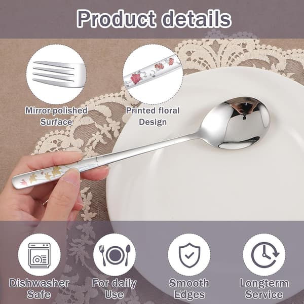 4 stk koreanske suppeskjeer, tomme metalldesign for