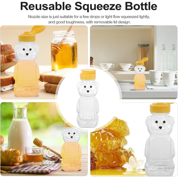 12st björnflaska i 240 ml honungspress med lucka Tom saftflaska dispenser för hemkökssås