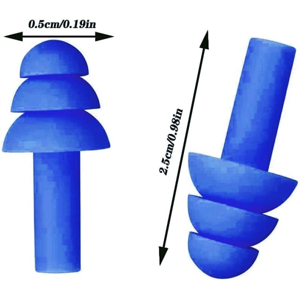 5 Par Silicone Ørepropper, Ørepropper til Søvn, Vandafvisende Ørepropper til Svømning, Genanvendelige Støjreducerende Ørepropper Velegnet til Arbejde, Søvn