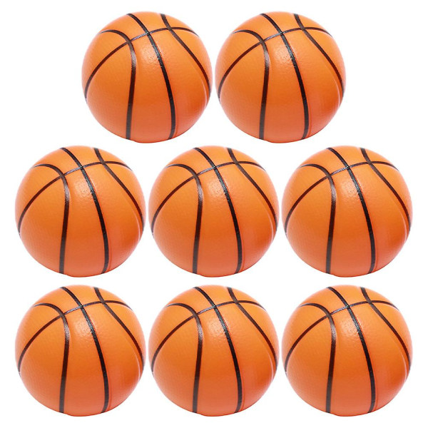 8 stk Skum Basketball Stressballer Barn Stressballer Leke Mini Stressballer Oransje 6.3CM Orange 6.3CM