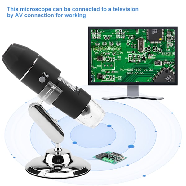 Digital Microscope 1000X Magnifier with AV Output US Plug 110V