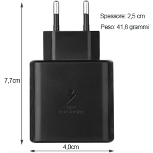 45W USB Typ-C snabbladdare för Samsung, svart