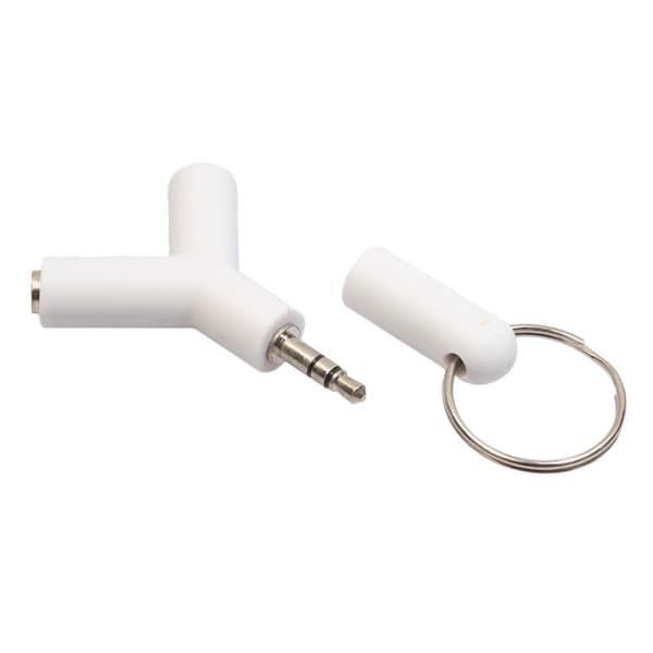 3,5 mm Audio Y-splitter 1-2 Kabeladapter for Hodetelefoner Hvit