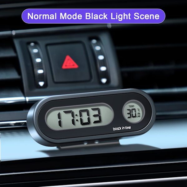 2-pack Digital Bilklocka, 2-i-1 Digital Klocka med Termometer för Bilens Instrumentbräda