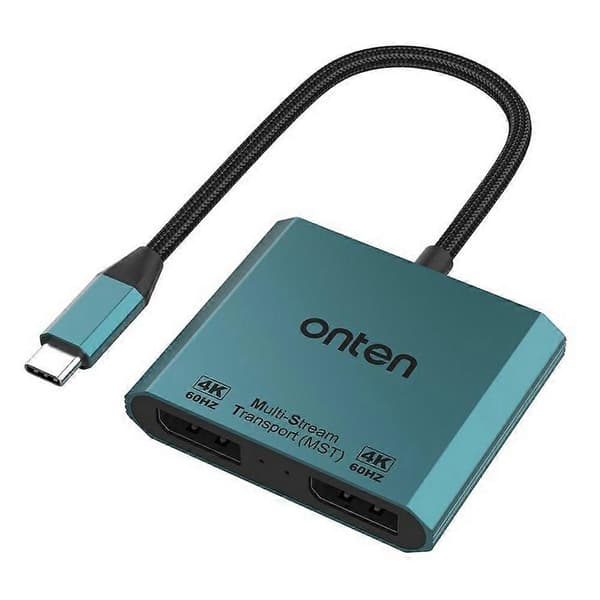 ONTEN OTN-UC915 USB-C til Dobbelt DP 4K 60Hz Konverter Multi-Skærm Display Adapter