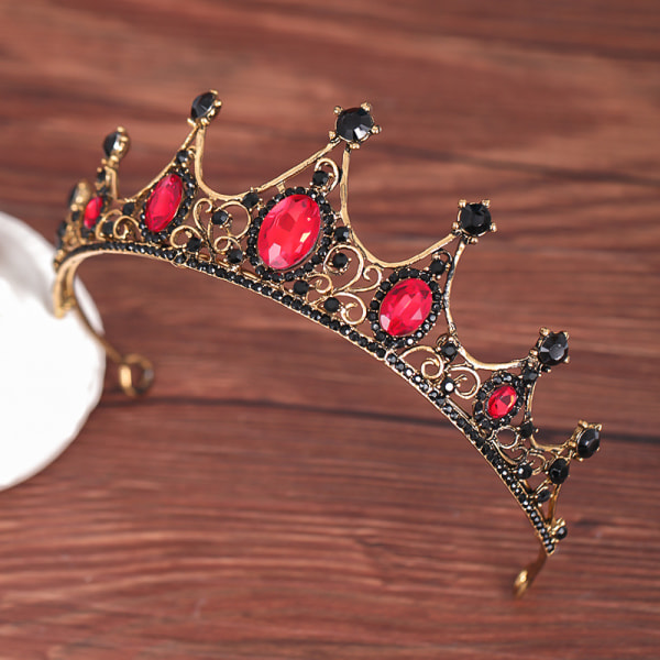 Crystal Tiara Crown, Bryllupskrone for kvinner, Brudekronekam Prinsesse Tiara Proms, Queen Crown-tilbehør