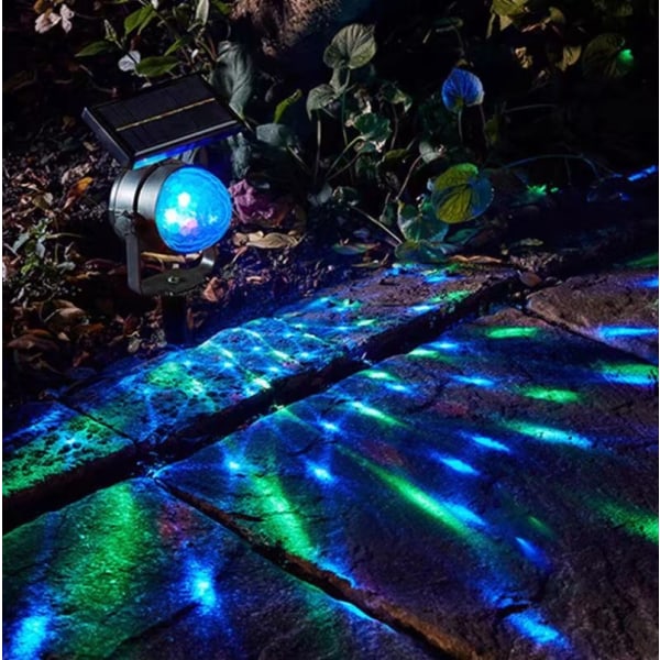 2 stk Solar Rotating Color Light Projection Lamp